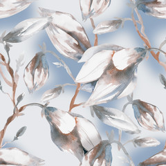 Fototapeta na wymiar Magnolia seamless pattern