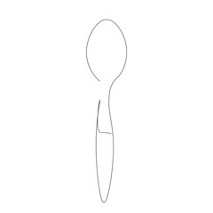 Spoon silhouette line draw. Restaurant icon, vector illustration