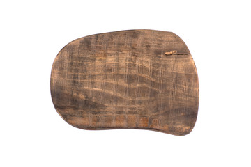 old wooden kitchen board isolated on white background