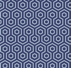 Japanese Hexagon Stripe Vector Seamless Pattern