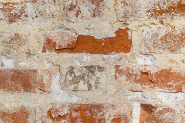 Texture and background of an old brick wall