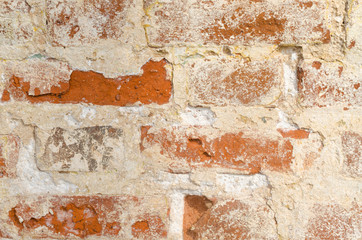 Texture and background of an old brick wall