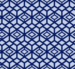 Japanese Tribal Hexagon Vector Seamless Pattern
