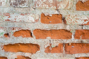 Background, texture and texture of a red brick wall