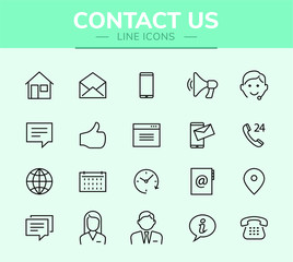 Conjunto de ícones de contatos para infográficos ou websites