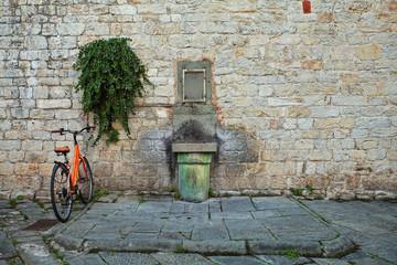 Beautiful Italian street of  small old provincial town