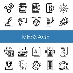 message simple icons set