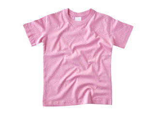 Pink t-shirt isolated on white background with clipping path