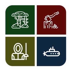 weapon simple icons set