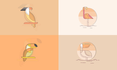 Tropical Birds Vector