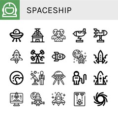 Set of spaceship icons