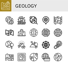 geology icon set - obrazy, fototapety, plakaty