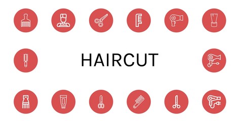 haircut simple icons set