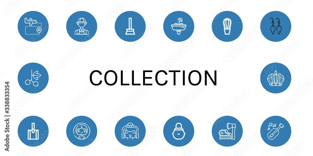 Poster Set of collection icons