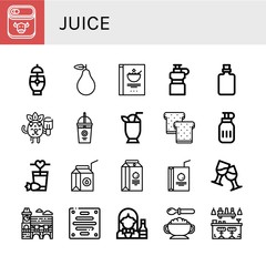 juice simple icons set