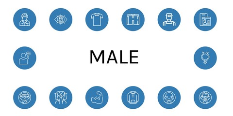 Set of male icons