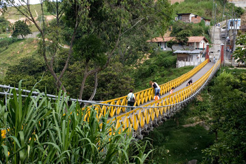 Medellin, Antioquia, Colombia. September 16, 2009: Suspension bridge, San Cristobal