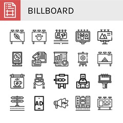 billboard simple icons set