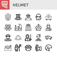 helmet icon set