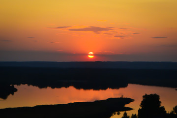 sunset over the river