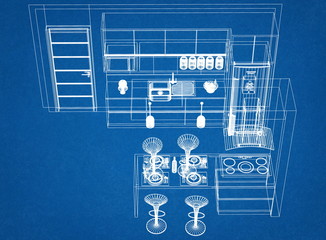 Modern Kitchen Design – blueprint