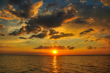 Fototapeta Zachód słońca nad zatoką obraz