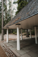 This Stockholm cemetery (The Woodland Cemetery) was created between 1917 and 1920 by two architects, Asplund and Lewerentz and was recently awarded UNESCO status for its nordic design. Skogskyrkogarde