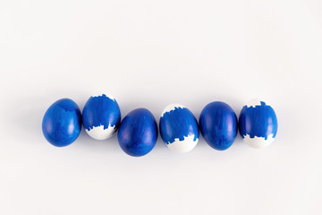 Original group of blue easter eggs