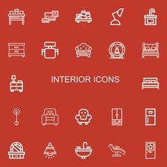 Editable 22 interior icons for web and mobile