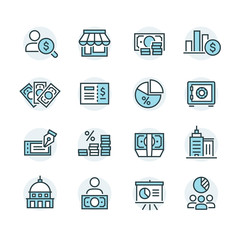 business and finance icon set