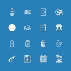 Editable 16 petrol icons for web and mobile