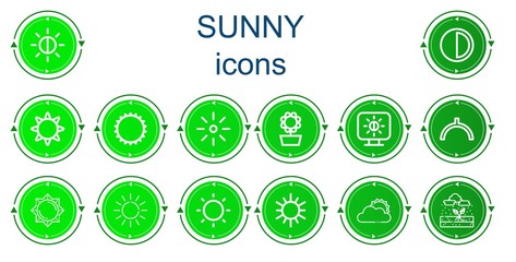 Editable 14 sunny icons for web and mobile