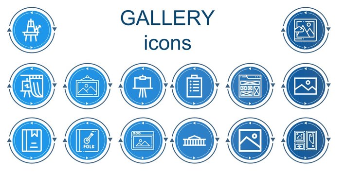 Editable 14 gallery icons for web and mobile
