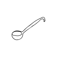 Ladle hand-drawn doodle. Vector background for web, banners, textiles.
