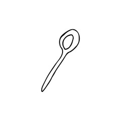 Doodle of hand drawn spoons. Black-white vector illustration for web, booklets, textiles.