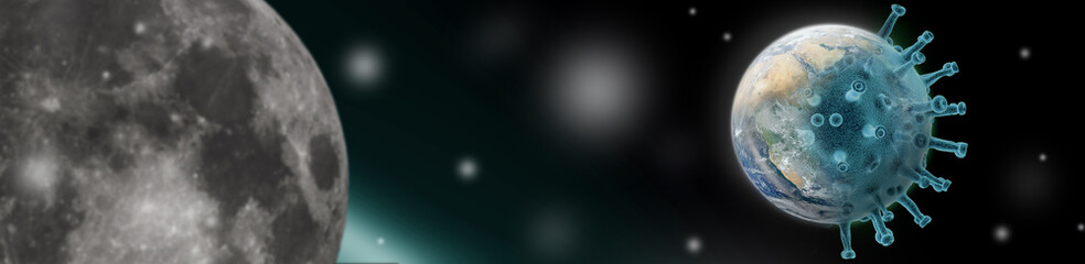 earth with coronavirus in space © SENKI