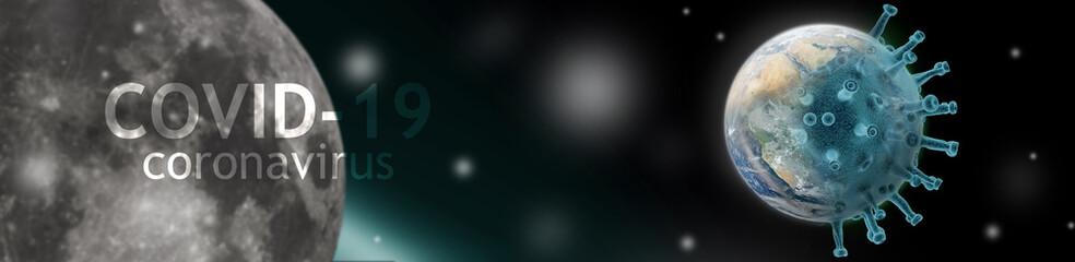 earth with coronavirus in space © SENKI