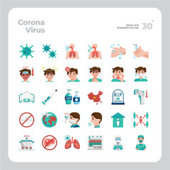 Vector Flat Icons Set of Virus Spreading or Coronavirus (COVID-19) Icon. Design for Website, Mobile App and Printable Material. Easy to Edit & Customize.