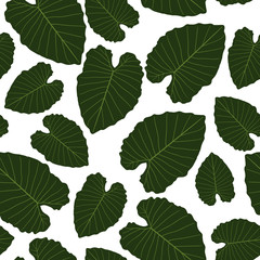 Monstera leaves vector isolated seamless pattern