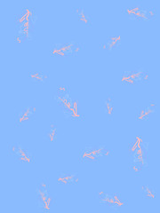 Abstract blue background with leaves