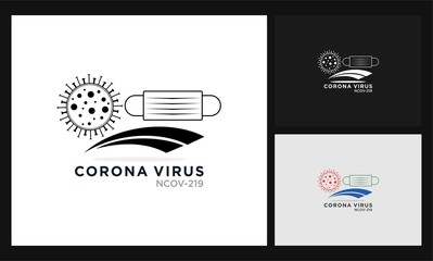 virus and mask concept design tackle logo