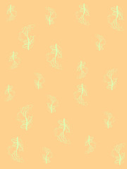 Abstract pastel orange background with leaves
