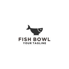 unique shaped fish bowl logo