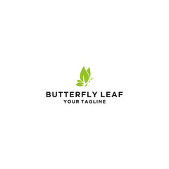 Butterfly with leaf Logo Template Vector icon design