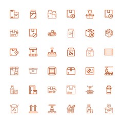 Editable 36 carton icons for web and mobile