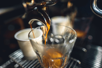 Coffee-Make coffee from the machine at home,Coffee in a cup