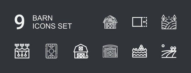 Editable 9 barn icons for web and mobile