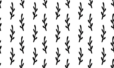 black and white spring branches on a white background. Can be used for print and design. putter illustration