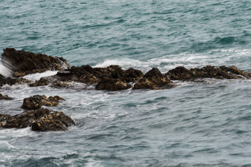A long exposure of the sea, at Cotlliure, at the coast of the Mediterranean sea.