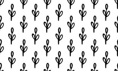black and white spring branches on a white background. Can be used for print and design. putter illustration